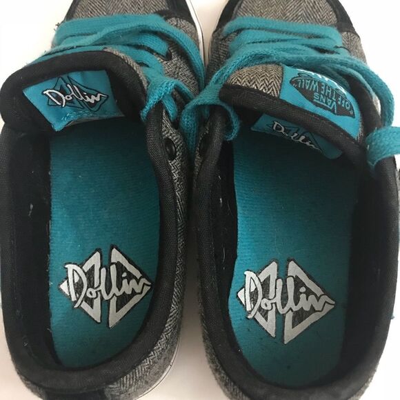 Vans Off the Wall Wool Blk/Whi Teal Laces WMS SZ 5 - Picture 5 of 8